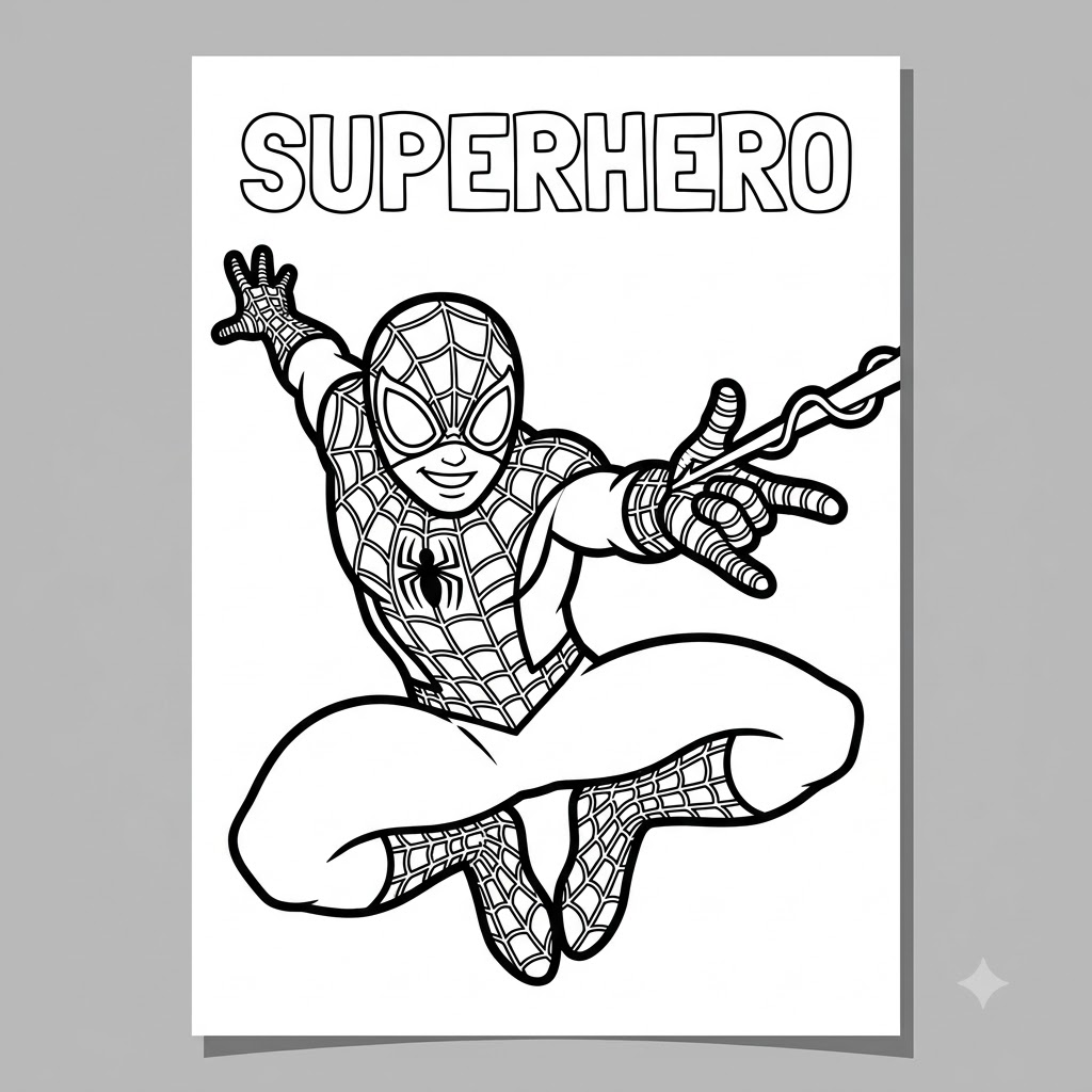Spider-Man shooting webs coloring page printable
