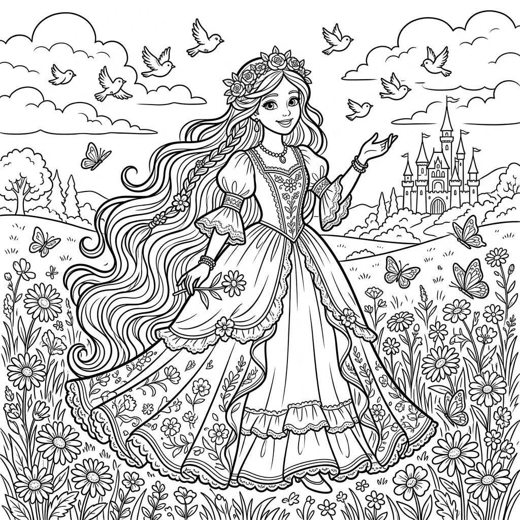 11 Free Printable Tangled Coloring Pages for Kids (PDF Collection)